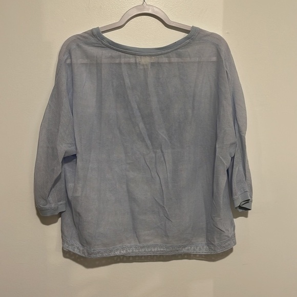 Meadow Rue blue net embroidered top small fall lace boho - Picture 3 of 5